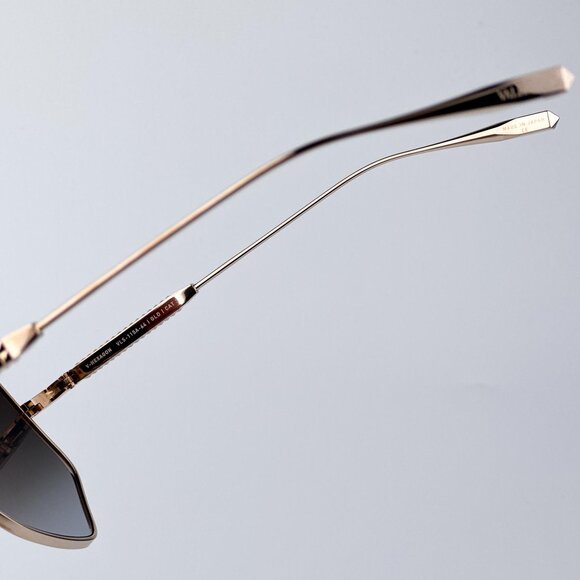 Valentino Women BRAND NEW Sunglasses Titanium Gold Grey Oversized Aviator - Picture 7 of 9